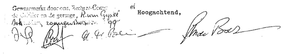 Ondertekening brief Sieg de Boer aan KLM