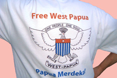 Draag een T-shirt om aandacht te vragen voor een vrij en onafhankelijk West-Papua
